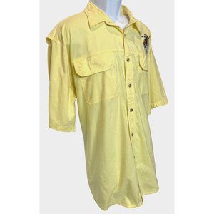 World Wide Sport Men's XL Vented Short Slv Fishing Hiking Yellow, Logo 2006